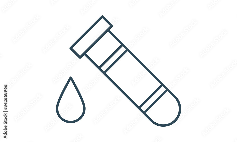 Blood test icon for diagnostics and medical testing Blood test icon for diagnostics and medical testing