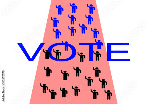 Voting in an election campaign of the president or senate and parliament. Elections in the USA. Elections in Europe. Policy. Template for Texia. Poster. Outdoor advertising. Election ballot.