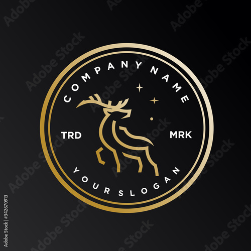 gold, luxury, simple, deer logo. modern icon, template design