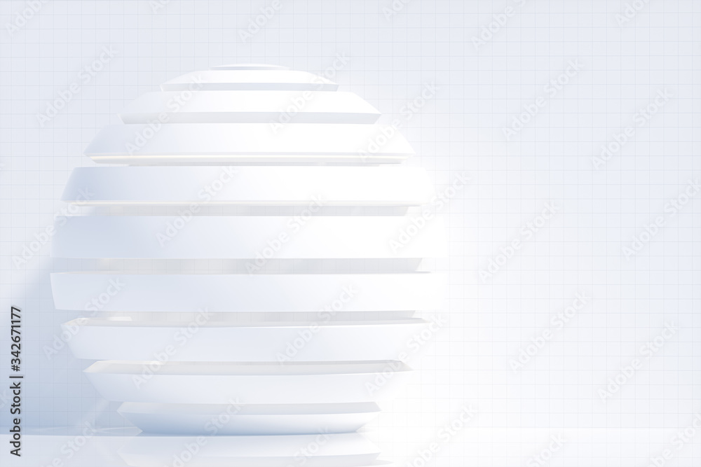 Bright round sci-fi shape room, 3d rendering. Bright round sci-fi shape room, 3d rendering.