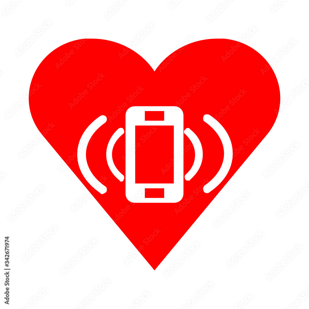A heart shape and a good symbol instead. Feel good (the symbol is a telephone signal) A heart shape and a good symbol instead. Feel good (the symbol is a telephone signal)
