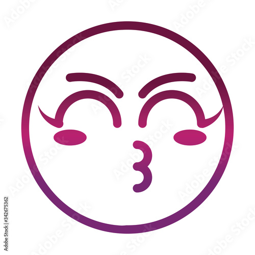 kiss funny smiley emoticon face expression gradient style icon