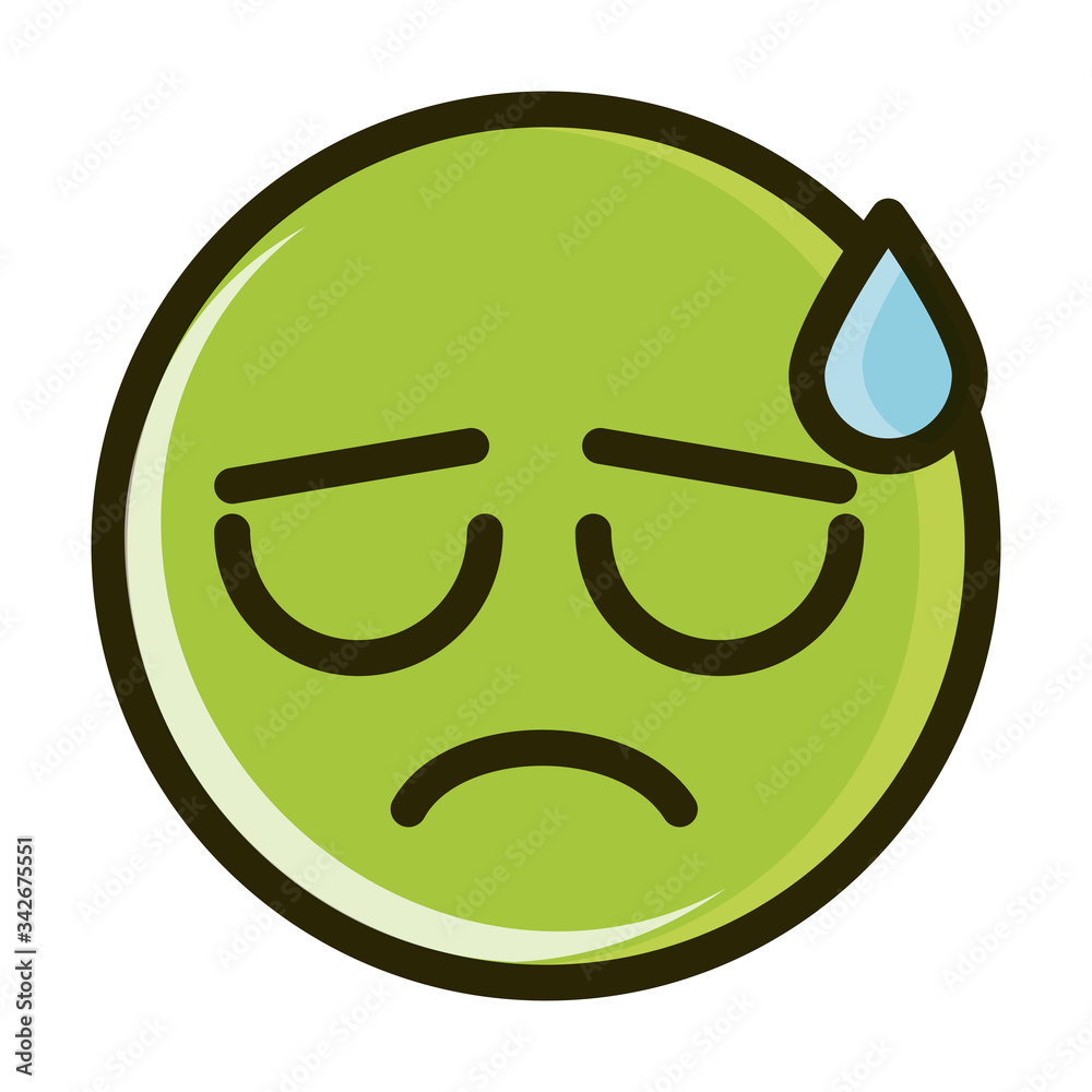 sweat funny smiley emoticon face expression line and fill icon sweat funny smiley emoticon face expression line and fill icon