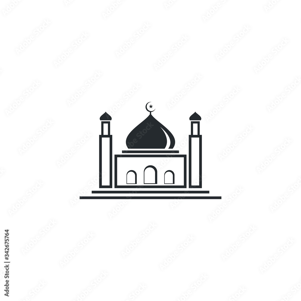Mosque Moslem icon vector Illustration design