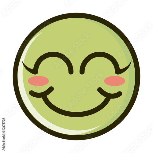 blush funny smiley emoticon face expression line and fill icon