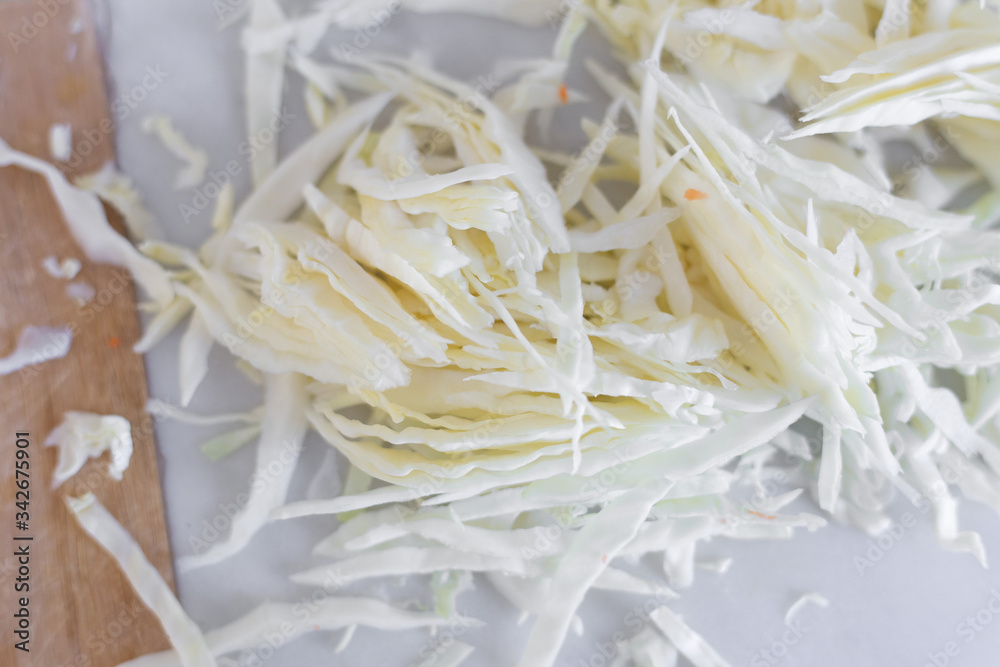 Vegetables: slice of Cabbage on marble background Vegetables: slice of Cabbage on marble background
