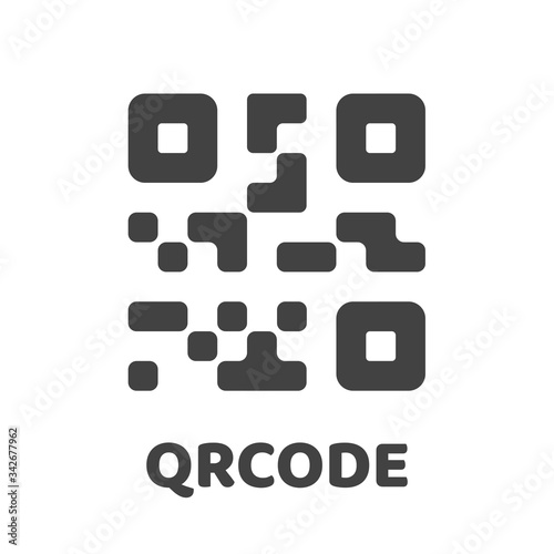qr code icon. Vector code scanning by mobile phone to access the website link.