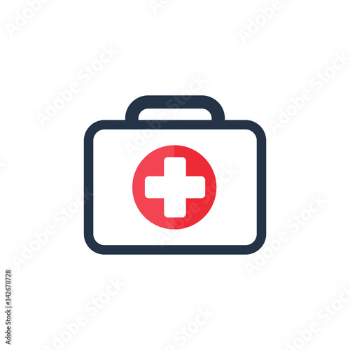 Doctor icon. Nurse bag vector for emergency help Isolated on white background.