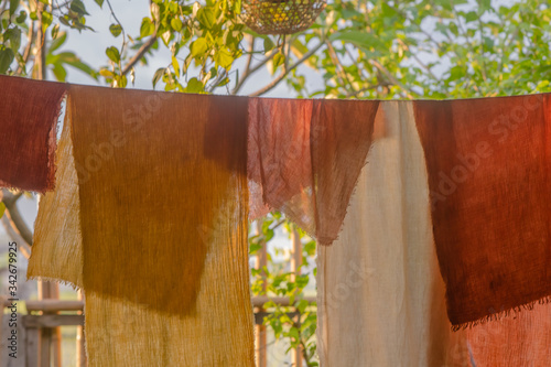 Fototapeta Naklejka Na Ścianę i Meble -   home textiles, natural dyeing process