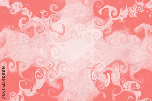 Pink, symmetrical, abstract and creative watercolor painting illustration for backround.