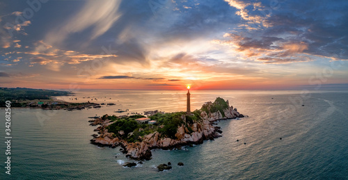 Ke Ga lighthouse, la gi, binh thuan, Vietnam. Aerial view