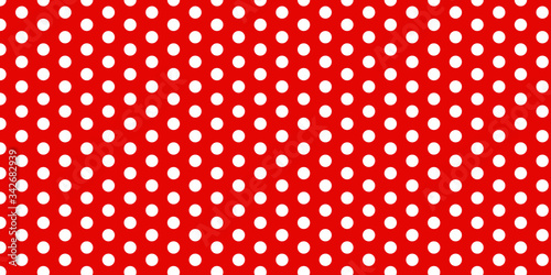 seamless pattern with dots (polka dot pattern on maximum red background color)