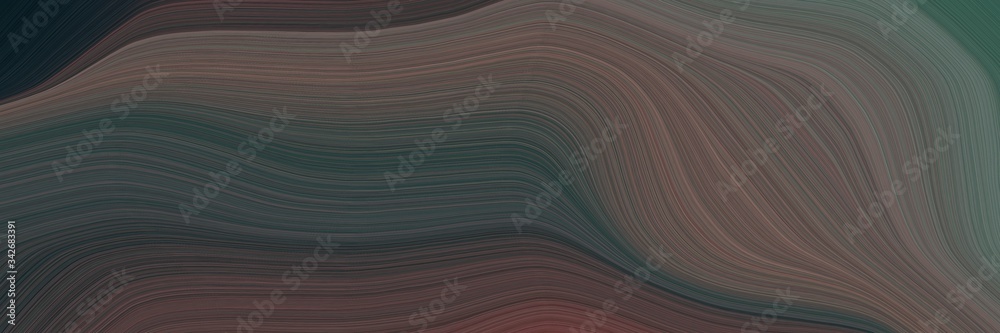 abstract modern horizontal header with dark slate gray, pastel brown and dim gray colors. fluid curved lines with dynamic flowing waves and curves for poster or canvas