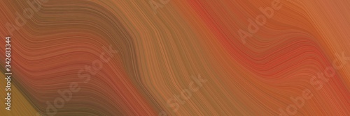 abstract colorful designed horizontal banner with sienna, old mauve and brown colors. fluid curved lines with dynamic flowing waves and curves for poster or canvas
