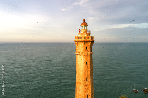 Ke Ga lighthouse, la gi, binh thuan, Vietnam. Aerial view