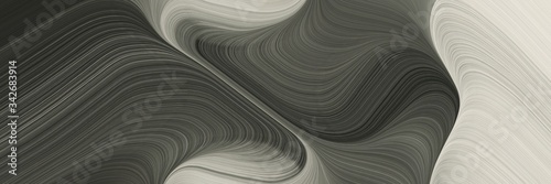 abstract dynamic horizontal header with dark slate gray, pastel gray and gray gray colors. fluid curved lines with dynamic flowing waves and curves for poster or canvas