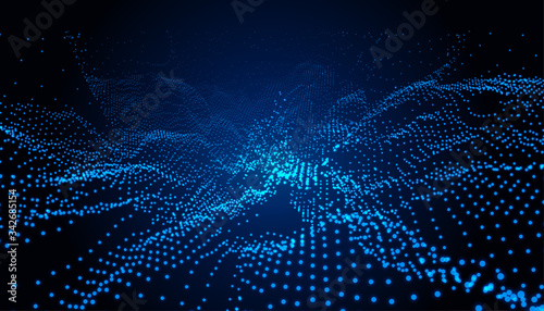 particles technology blue landscape digital background design