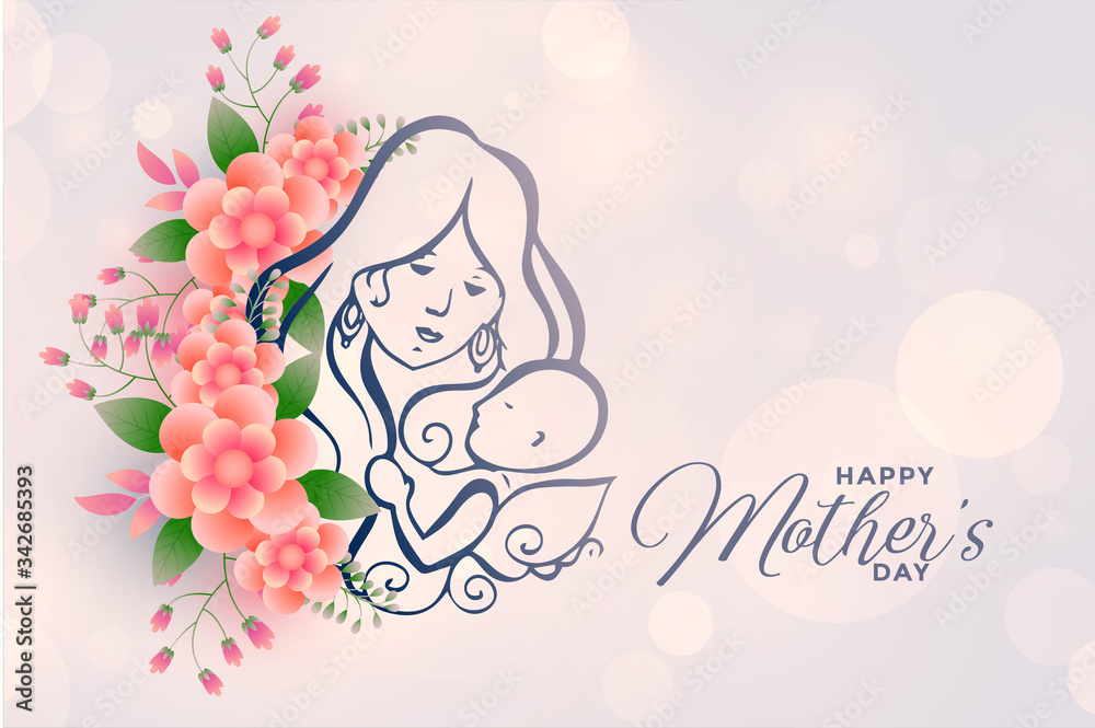 happy mothers day wishes card with flower decoration happy mothers day wishes card with flower decoration