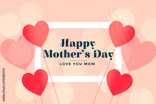 happy mothers day lovely hearts card wishes background