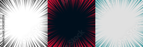 zoom focus lines background set of three