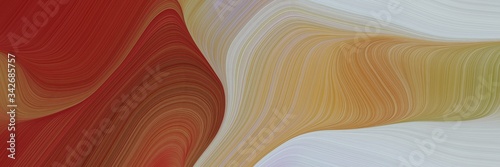 abstract moving horizontal header with pastel brown, silver and sienna colors. fluid curved flowing waves and curves for poster or canvas