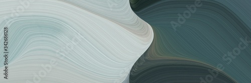 abstract flowing header with silver, dark slate gray and dim gray colors. fluid curved flowing waves and curves for poster or canvas © Eigens