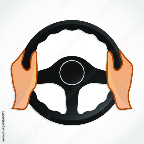 steering wheel with hands/ symbol