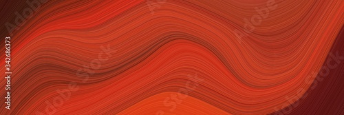 abstract modern designed horizontal header with firebrick, dark red and chocolate colors. fluid curved flowing waves and curves for poster or canvas