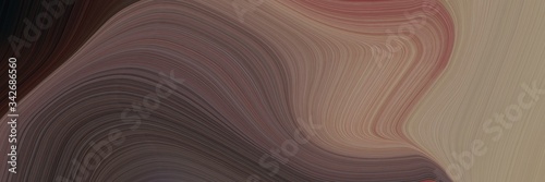 abstract modern designed horizontal header with pastel brown, old mauve and very dark pink colors. fluid curved lines with dynamic flowing waves and curves for poster or canvas