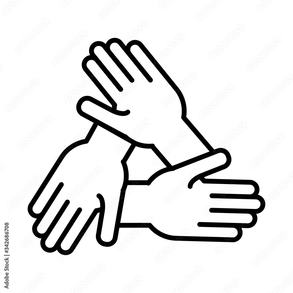 hands human solidarity line style hands human solidarity line style