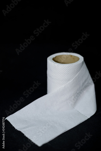 toilet paper on black