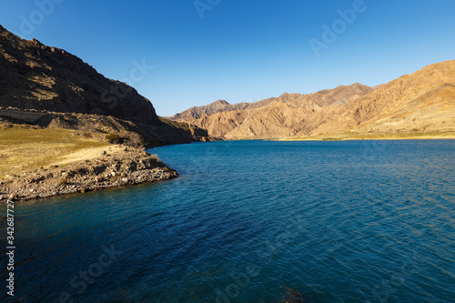 Naryn River in the mountains of Kyrgyzstan.