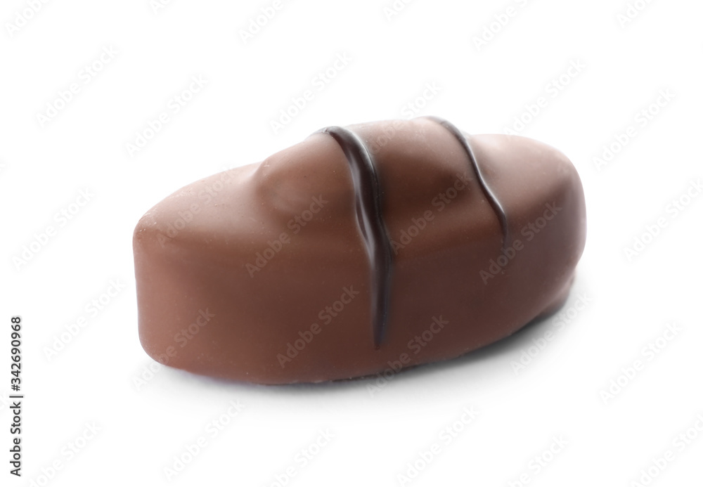 Delicious milk chocolate candy isolated on white