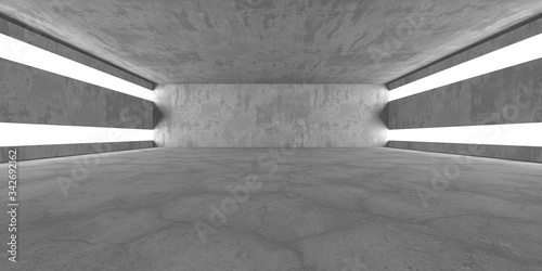 Fototapeta Naklejka Na Ścianę i Meble -  Dark Concrete Wall Architecture. Empty Room