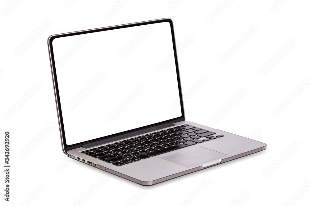Laptop computer with blank screen isolated on white background Laptop computer with blank screen isolated on white background