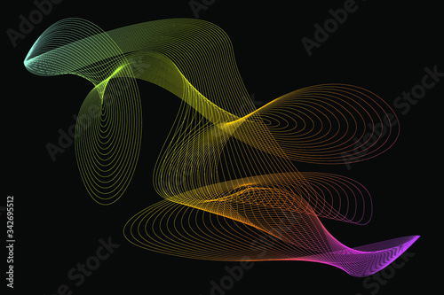 EPS 10 vector. Futuristic colorful background. Backdrop with lines and waves.	