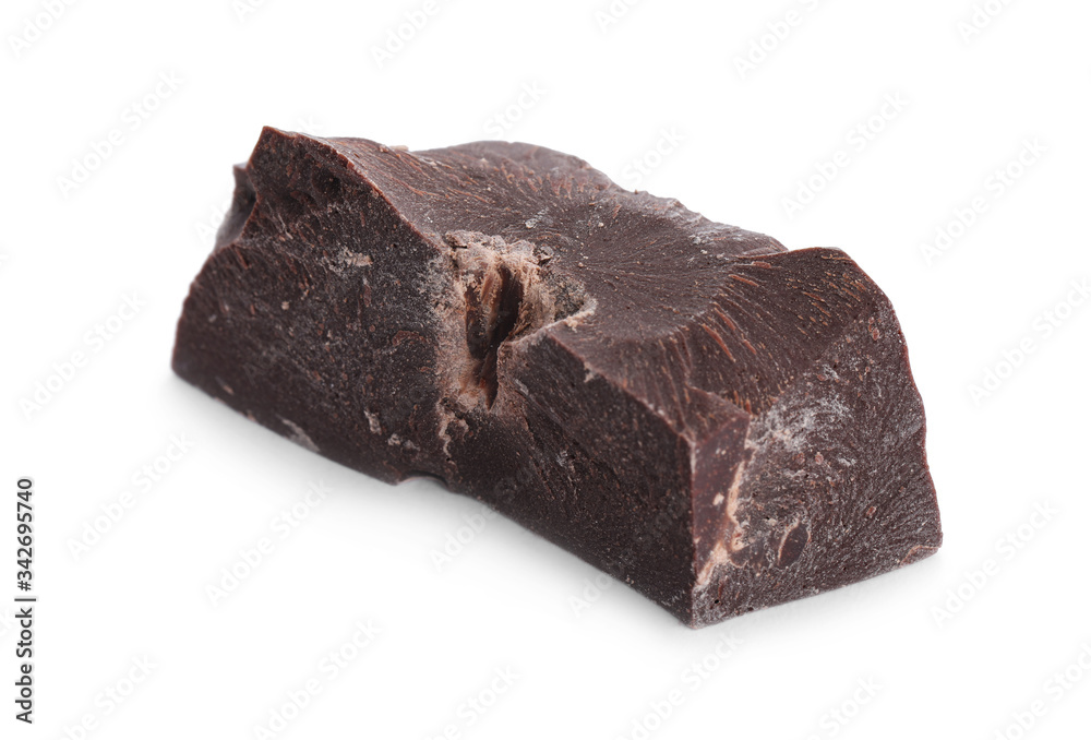 Piece of dark chocolate isolated on white Piece of dark chocolate isolated on white