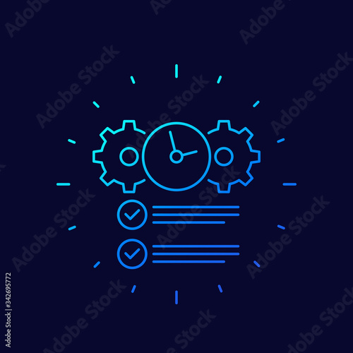 deadline  completed task line vector icon