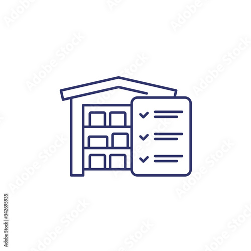 inventory, warehouse and logistics line icon