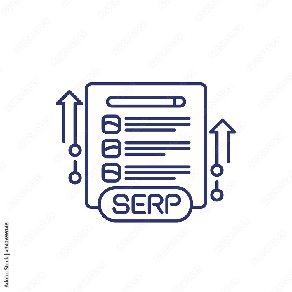 SERP and seo optimization line icon SERP and seo optimization line icon