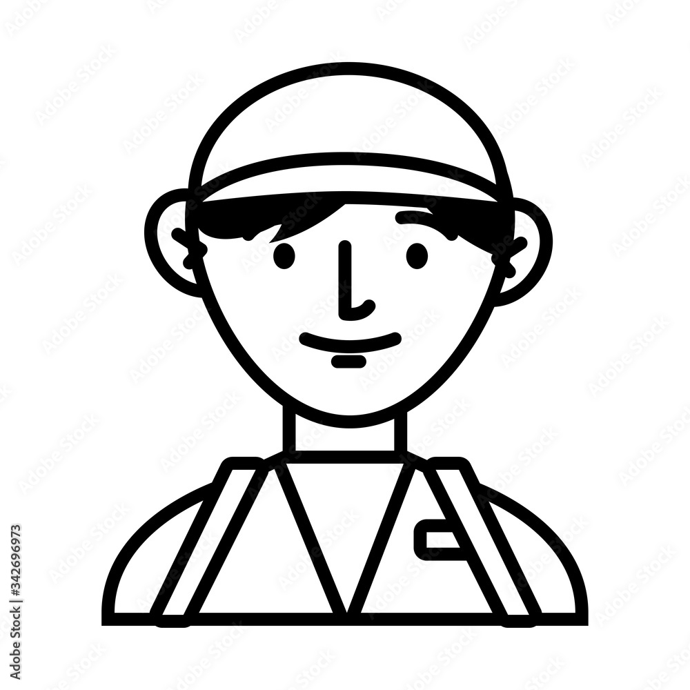 delivery service worker line style icon delivery service worker line style icon
