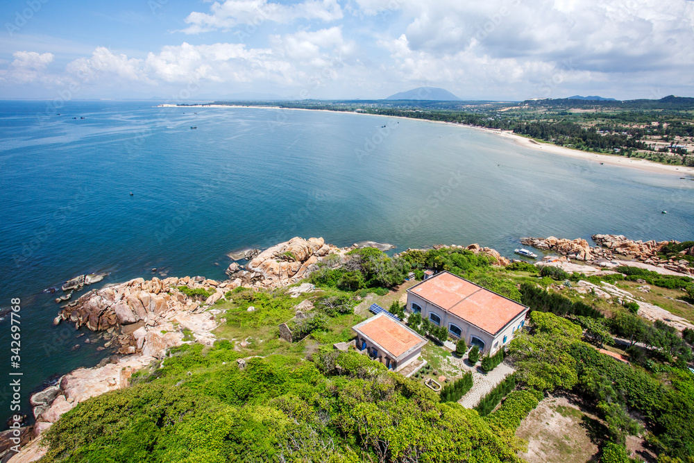 Ke Ga lighthouse, la gi, binh thuan, Vietnam. Aerial view