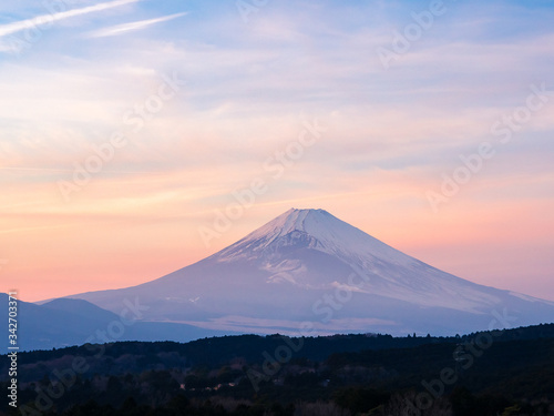 Majestic Sunset at Snow Covered Mt. Fuji