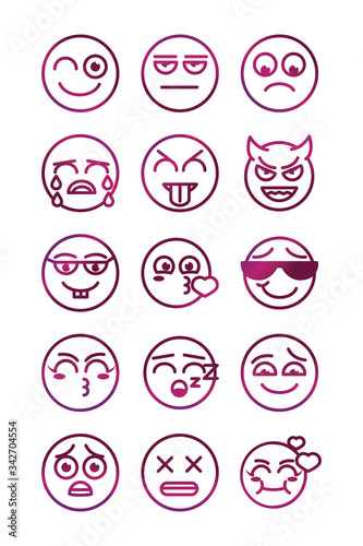 emoticon funny smiley faces expression icons set