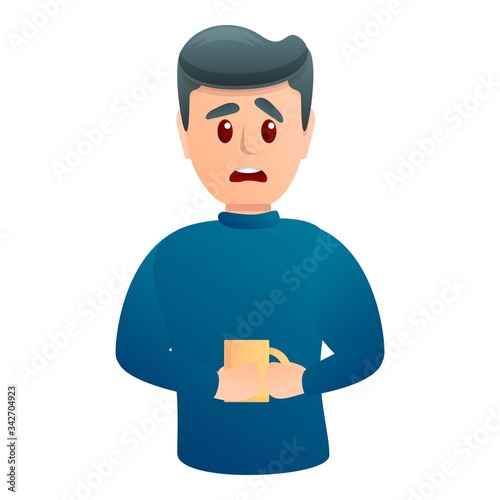Man stress icon. Cartoon of man stress vector icon for web design isolated on white background