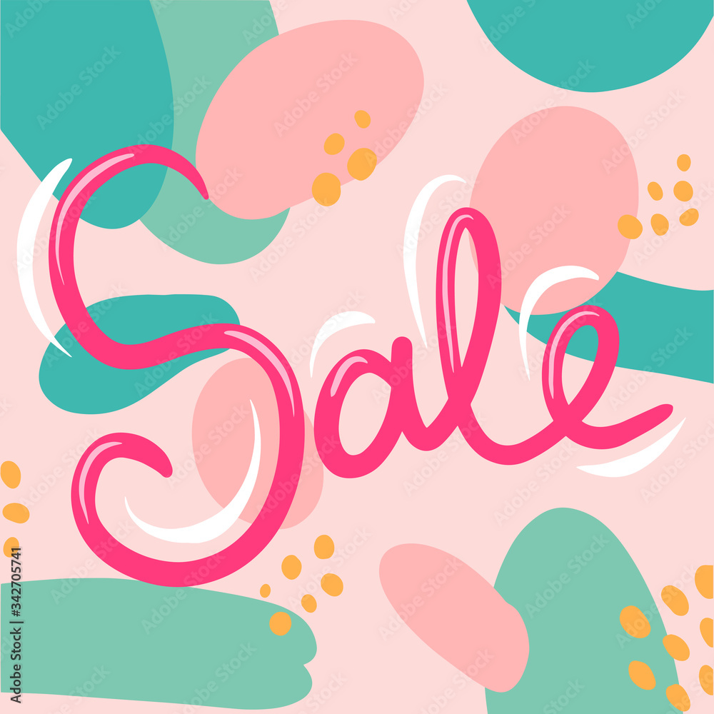 Color abstract background sale poster. Vector illustration.