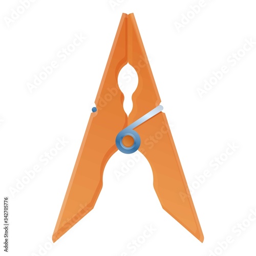 Clothes pins equipment icon. Cartoon of clothes pins equipment vector icon for web design isolated on white background