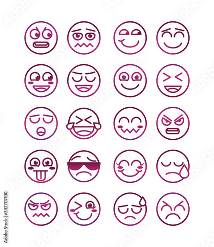 emoticon funny smiley faces expression icons set