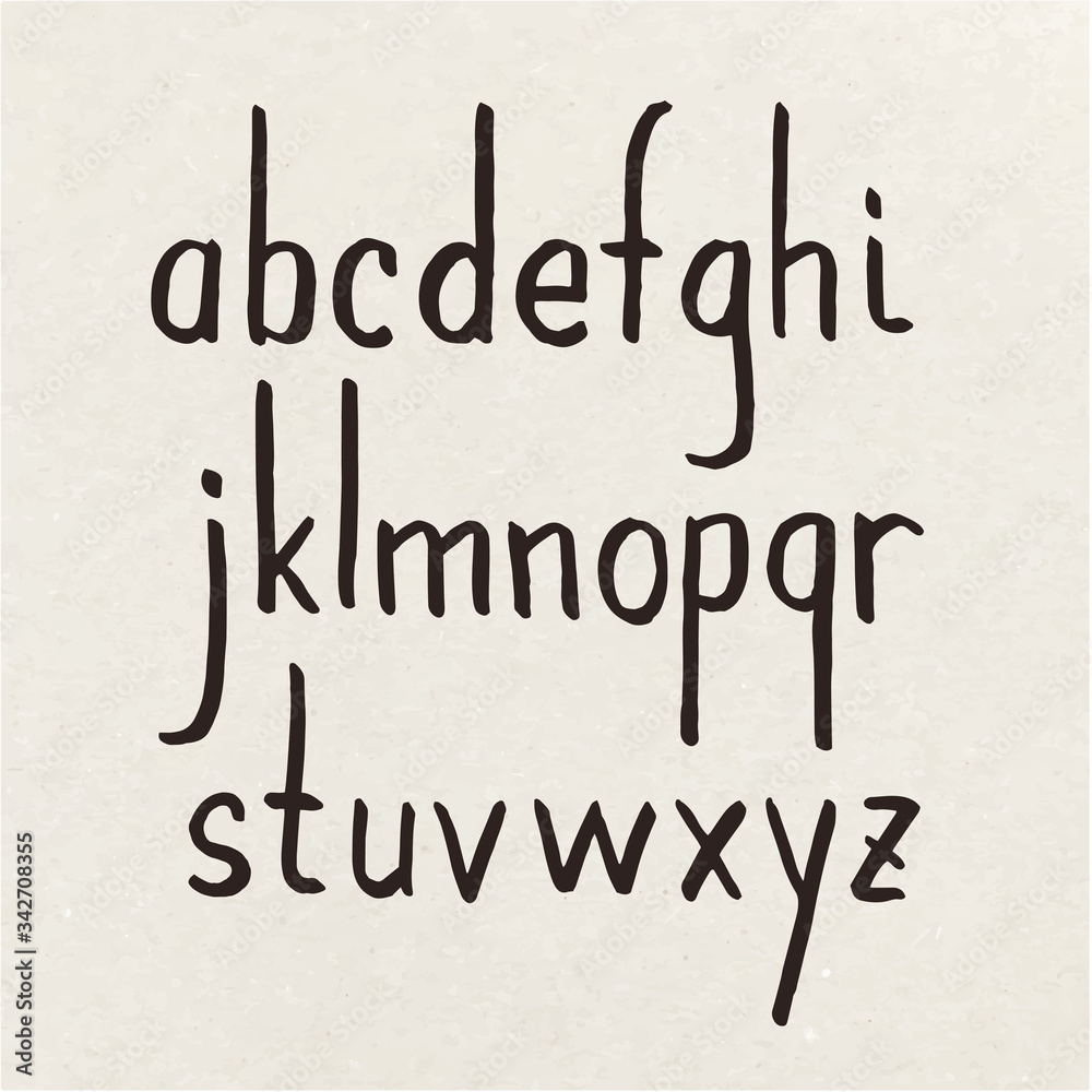Hand drawn alphabet written with pen in blackboard design. Hand drawn alphabet written with pen in blackboard design.