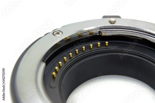 Camera extension tube contact from lens side
